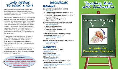 GF Strong Teaching Youth Concussion Brochure screenshot