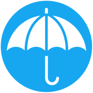 umbrella in circle icon