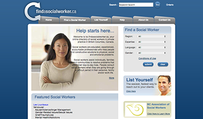 Find a Social Worker screenshot