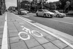 bike lane on city road