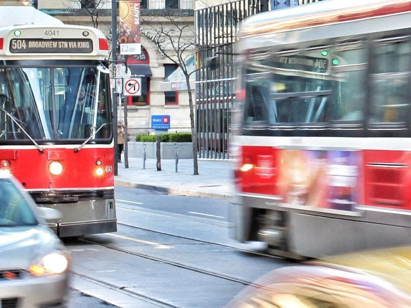 buses in traffic