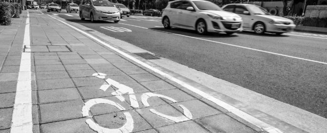 bike lane on city road